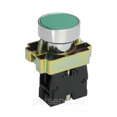 LAY5-ВА31, зелёный, 1НО, цилиндр, хром, без подсветки, d22мм, выключатель кнопочный  (ЭТ)